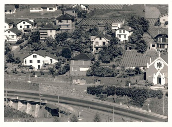 1844 Villeneuve VD, Église catholique, Avenue de Byron, Route Cantonale 9 Vorderseite