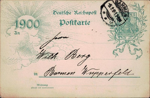 Postkarte, Deutsche Reichspost, 1900 Vorderseite