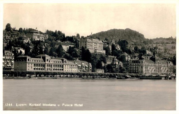 Luzern. Kursaal, Montana und Palace Hotel Vorderseite