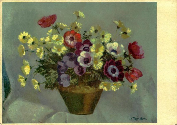 Gelbe Margritten und Anemonen Vorderseite