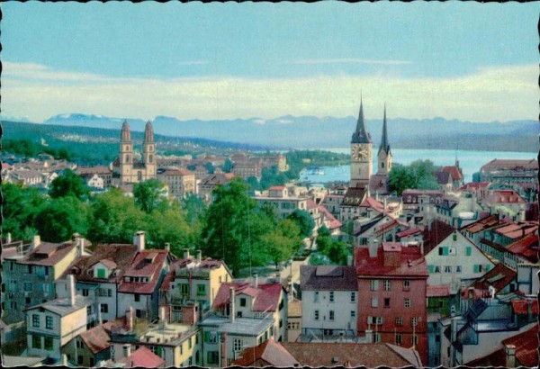 Zürich mit Alpen Vorderseite
