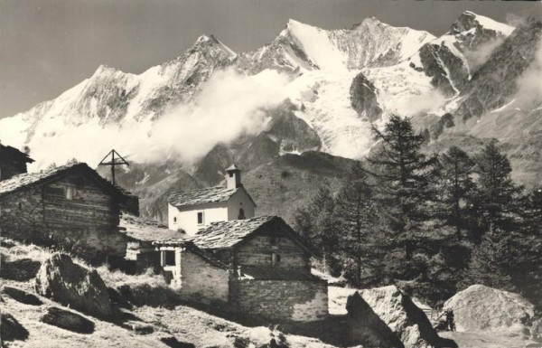 Triftalp ob Saas-Grund. Blick auf die Mischabelgruppe Vorderseite