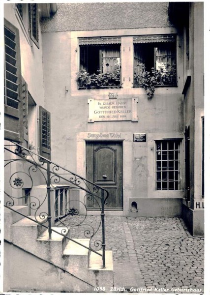 Zürich. Gottfried Keller Geburtshaus Vorderseite