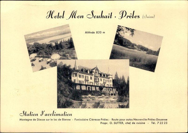 Prêles, Hotel mon Souhait Vorderseite