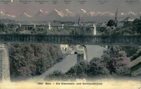 Bern - Kornhausbrücke und Die Eisenbahn Vorderseite