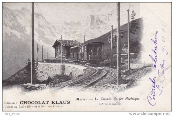 Mürren - Le Chemin de far électrique - Chocolat Klaus