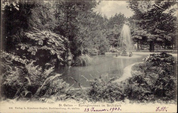 St. Gallen, Springbrunnen im Brühlpark Vorderseite