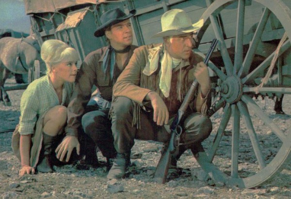 Steward Granger, Elke Sommer und Götz George in dem Film Unter Geiern Vorderseite