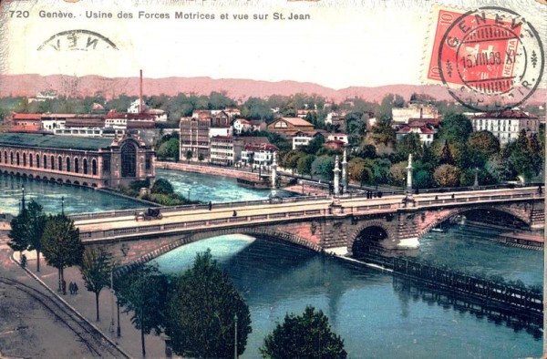 Genvève. Usine des Forces Motrices et vue sur S. Jean Vorderseite