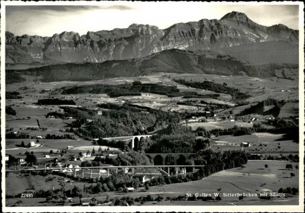 St. Gallen Sitterbrücken mit Säntis Vorderseite