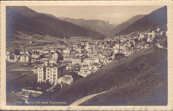Davos mit dem Tinzenhorn. 1915
