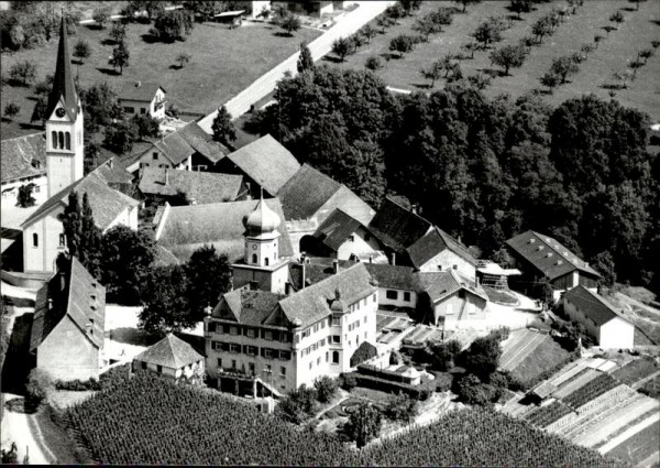 Herdern, Schloss, Flugaufnahme Vorderseite