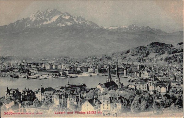 Luzern und Pilatus (2132 m) Vorderseite