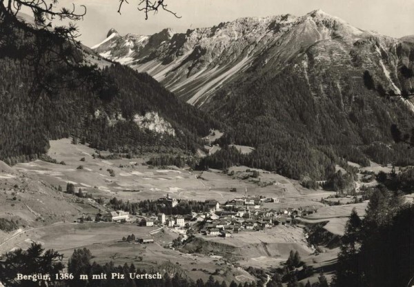 Bergün mit Piz Üertsch Vorderseite