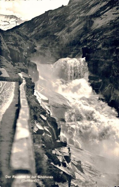 Der Reussfall in der Schöllenen (Gotthard). 1947 Vorderseite