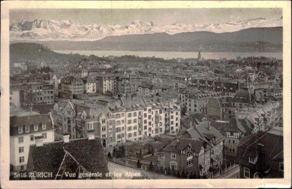 Zürich - Vue générale et les Alpes Vorderseite