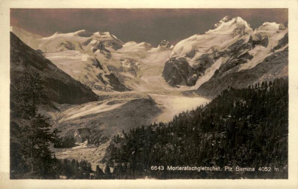 Morteratschgletscher mit Piz Bernina Vorderseite