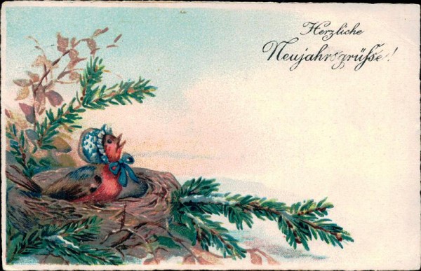 Herzliche Neujahrsgrüsse Vorderseite