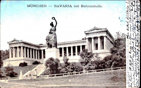 München - Bavaria mit Ruhmeshalle Vorderseite