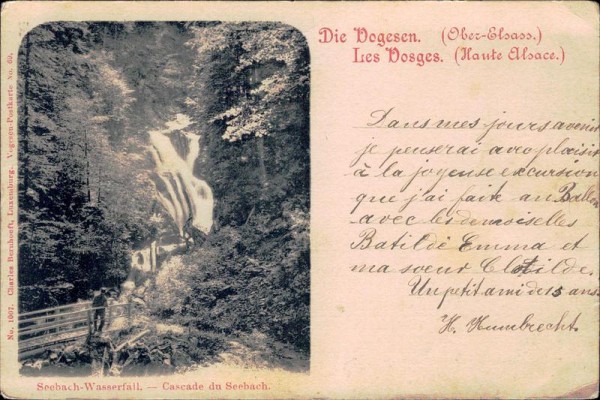 Seebach-Wasserfall, Vogesen, Ober-Elsass Vorderseite