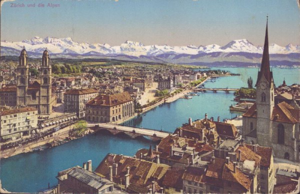 Zürich und die Alpen