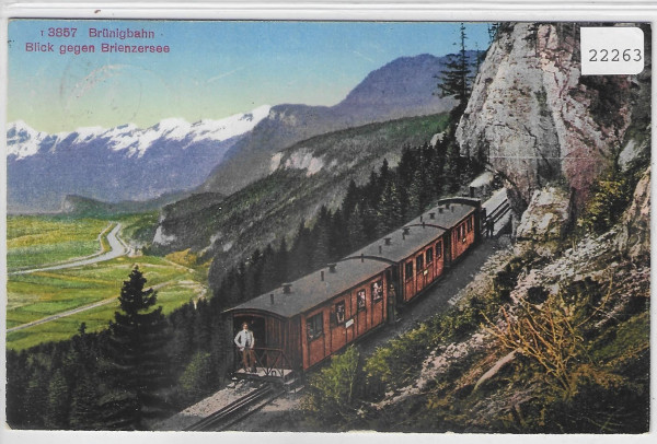 Brünigbahn - Blick gegen Brienzersee - Litho
