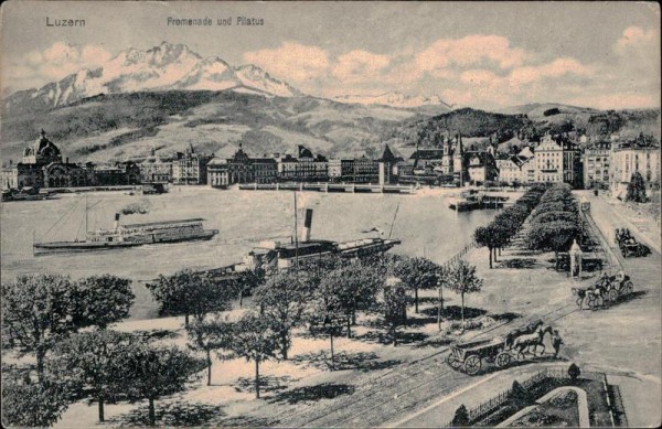 Luzern Promenade und Pilatus Vorderseite
