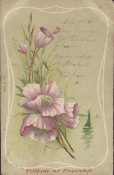 Postkarte mit Blumenduft Vorderseite