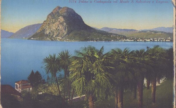 Palme a Gastagnola col Monte S. Salvatore e Lugano Vorderseite