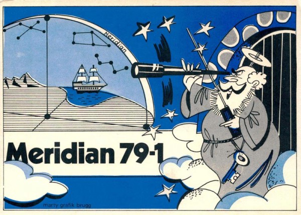 QSL- Karte, Meridian 79-1, Untersiggenthal Vorderseite
