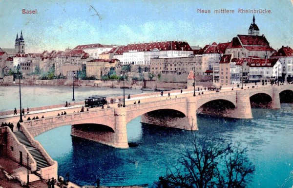 Basel. Mittlere Rheinbrücke Vorderseite
