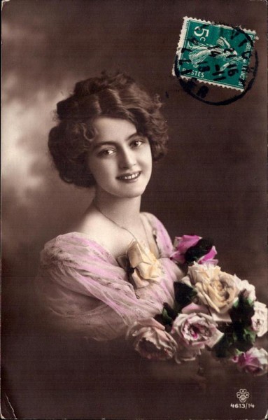 Frau mit Rosen Vorderseite