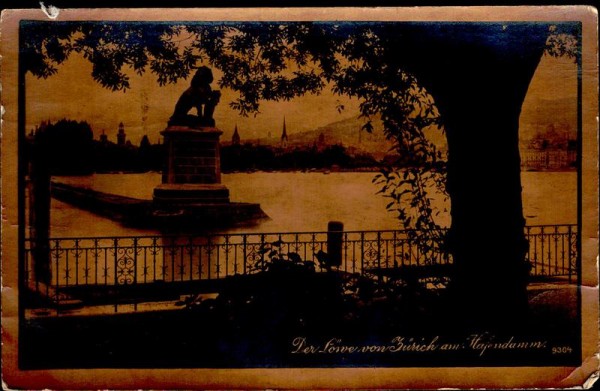 Der Löwe von Zürich am Hafendamm. Vorderseite