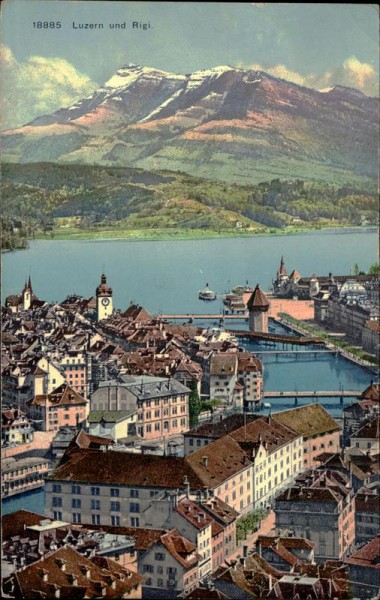 Luzern und Rigi (1797 m) Vorderseite