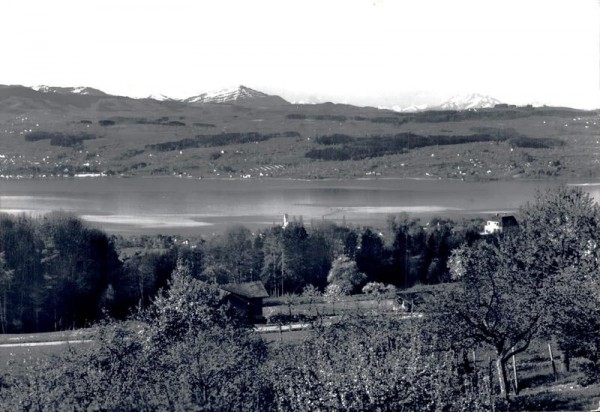 Gibisnüt ob Uetikon am Zürichsee. Blick gegen Rigi und Pilatus Vorderseite