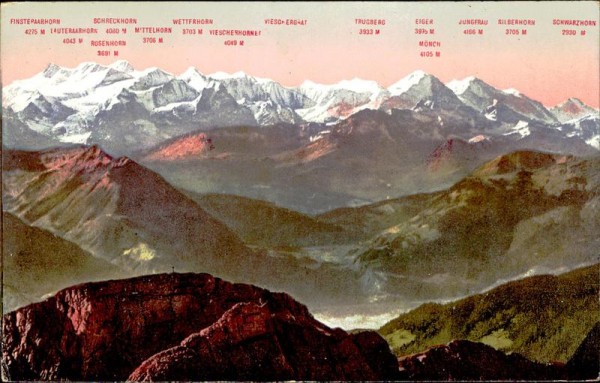 Die Berneralpen vom Pilatus aus  Vorderseite