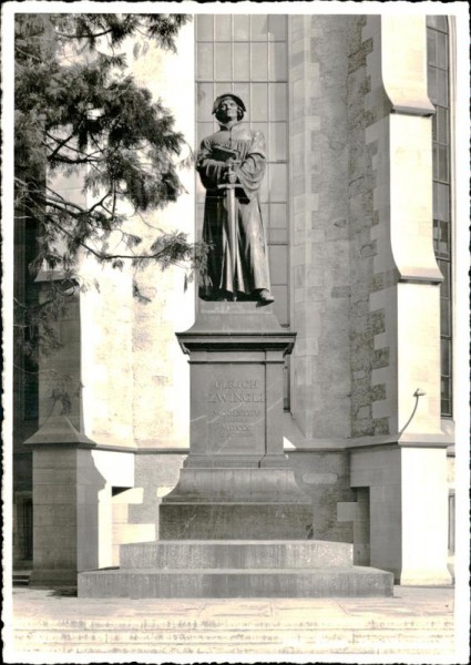 Denkmal Ulrich Zwinglis in Zürich Vorderseite