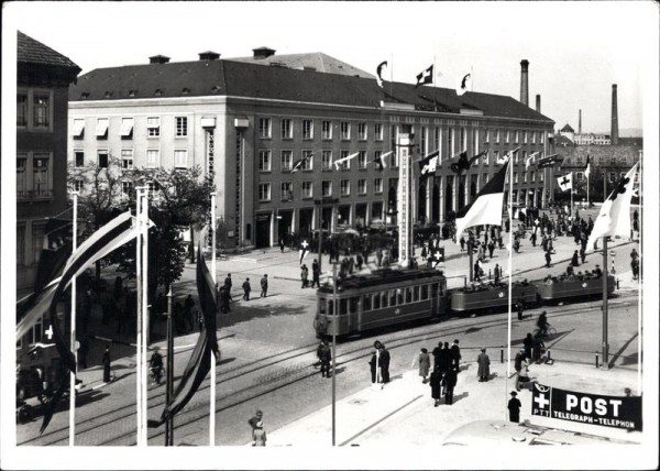 MUBA 1945, offizielle Postkarte Vorderseite