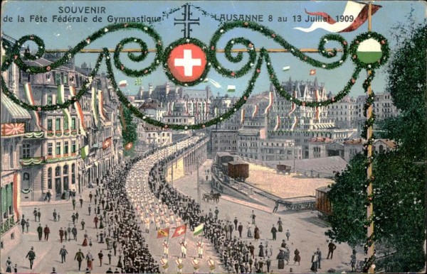 Lausanne, Fête Fédérale de Gymnastique 1909 Vorderseite