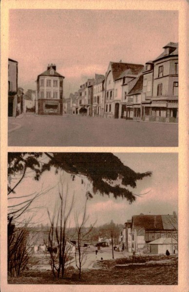 Neufchatel-En-Bray(seine-Infre)(Ville Martyre)La Place des Boucheries avant et après le 7 Juin 1940  Vorderseite