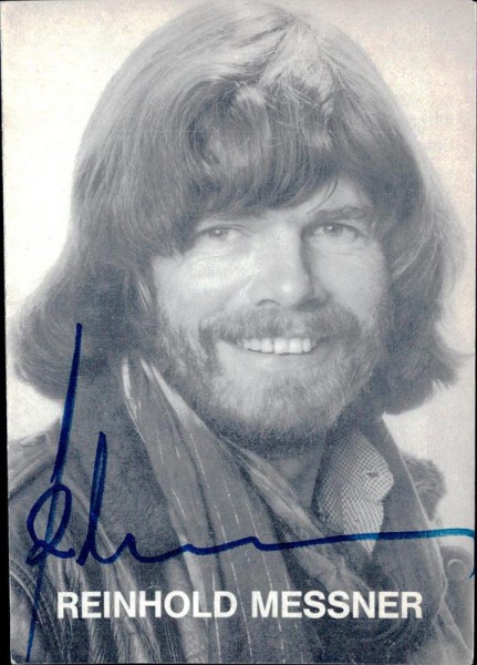 Reinhold Messner, Autogrammkarte Vorderseite