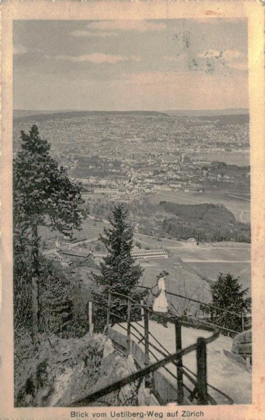 Blick vom Uetliberg-Weg auf Zürich Vorderseite