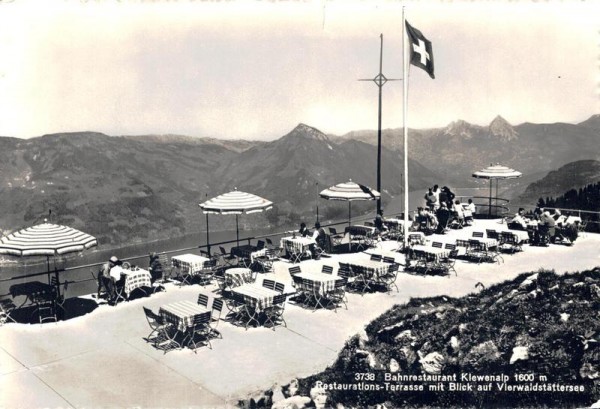 Bahnrestaurant Klewenalp, Blick auf Vierwaldstättersee Vorderseite