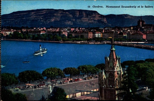 Monument Brunschwig et le Salève, Genève