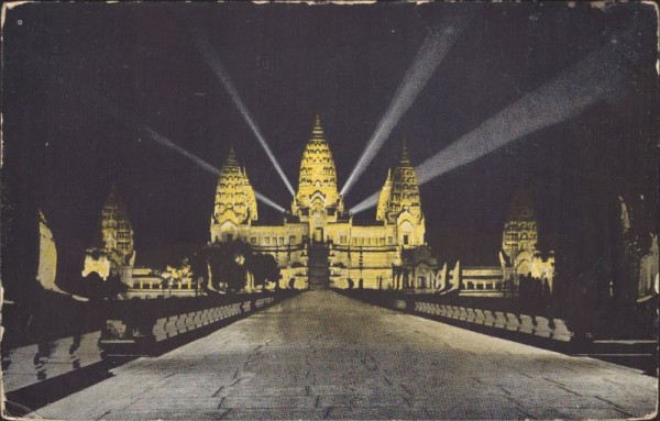 Exposition Coloniale Internationale, Paris, 1931, Temple d'Angkor, vue de nuit
