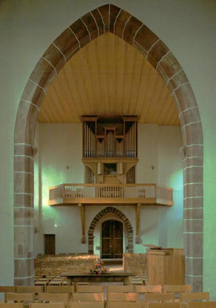 Innenansicht Kirche St.Chrischona, Bettingen Vorderseite