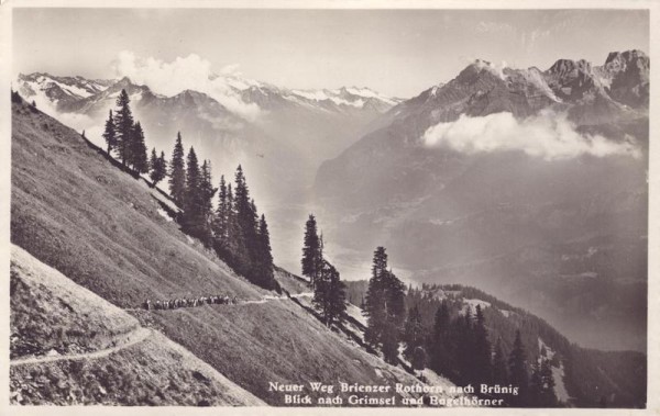 Neuer Weg Brienzer Rothorn nach Brüning. Blick nach Grimsel und Engelhörner Vorderseite