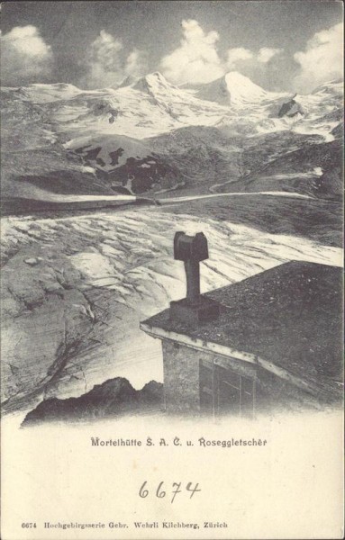 Mortelhütte - Roseggletscher (3650 m) Vorderseite