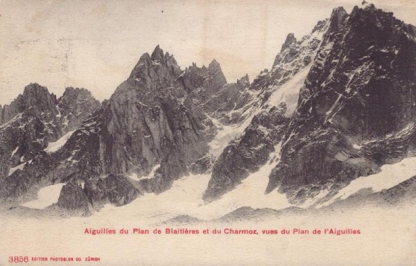 Aiguilles de Plan de Blaitières et du Charmoz, vues du Pian de l'Aiguilles Vorderseite