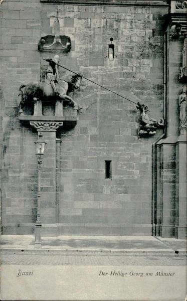 Basel/Der Heilige George am Münster Vorderseite